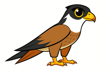 Falcon bird cartoon art vector illustration