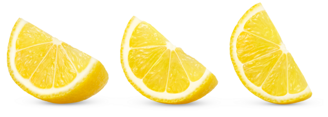 Lemon slices collection. Slice of lemon isolated.
