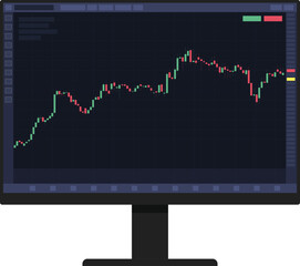 Futuristic Financial Trading Dashboard Vector Illustration