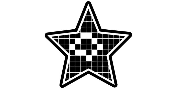 Pixelated Star Icon Retro Modern Blend Flat Vector