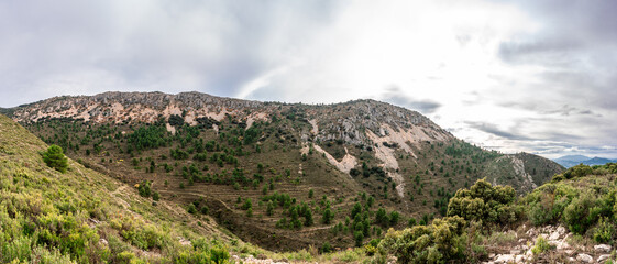 Panoramic to Serrella mountain, Comunidad Valenciana (Spain)