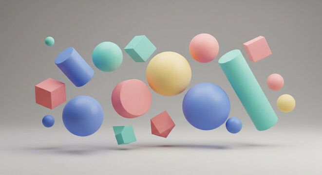 Abstract Geometric 3D Composition