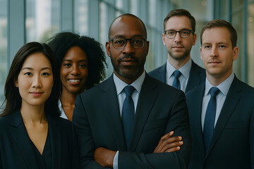 Diverse business team in suits professional leaders