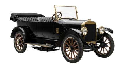 Classic touring automobile showcasing vintage design and utilitarian features in a clear studio setting