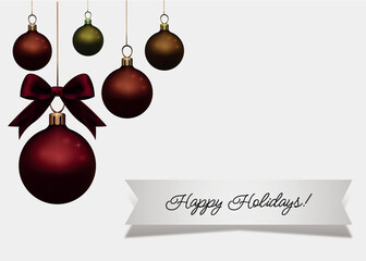 christmas card with christmas balls