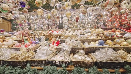 Vienna Christmas Market Ornaments Stall – Handcrafted Baubles. Captured on November 16,2025.