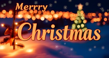 Christmas photo. Merry Christmas message with a Christmas style background