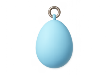 Light blue egg pendant 3d render with gold ring