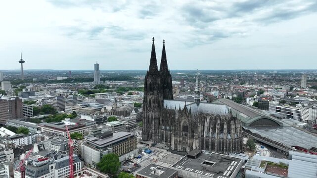 Cologne City Cathedral, Germany. 4k