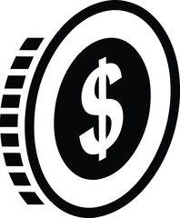 Obraz premium Dollar coin vector icons set. US dollar coin vector symbols collection