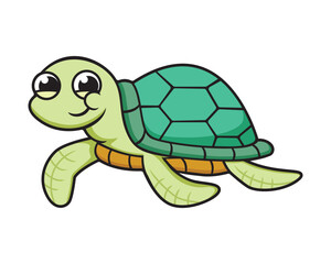Tortoise Vector Cartoon Illustration
