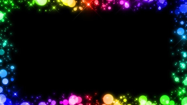 パーティクルフレーム_虹_パーティクル多め_ループ