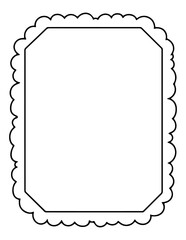 Decorative frame outline with scalloped edges suitable for various creative projects and designs