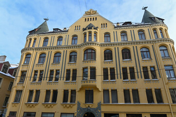 The Cat House Kaķu nams in Old Riga, Latvia