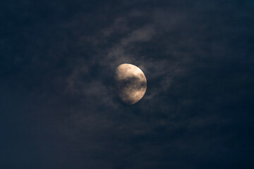Obraz premium Veiled Moon Through Silent Night Clouds
