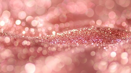 Soft pink and gold glitter background, swirling bokeh, romantic sparkling texture, dreamy Valentine mood