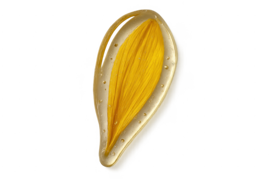 Yellow petal resin art jewelry teardrop transparent background