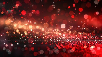 Dynamic explosion of red and white particles on dark background, romantic abstract burst