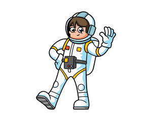 Astronaut Vector Cartoon Illustration