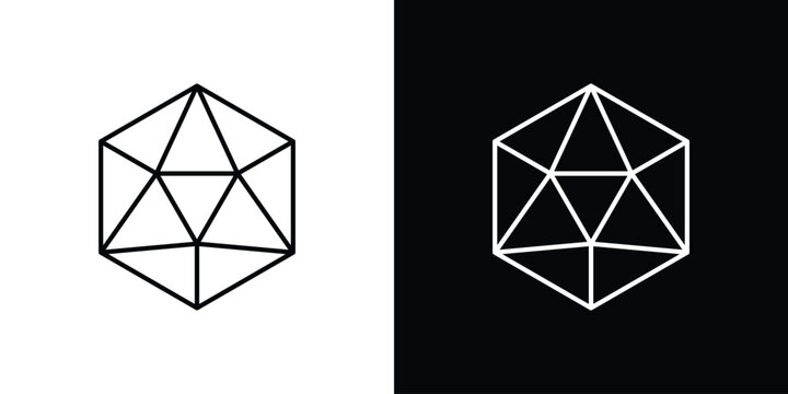 Dice d20 icons vector template, EPS 10 for design
