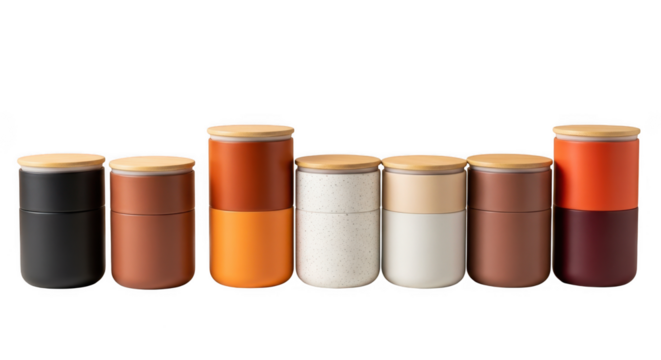 Collection of food and service related objects isolated on transparent background