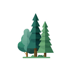Simple_flat_2D_icon_decorative_forest_element_isolated__on_white background, simple illustration with EPS format design, 2D flat icon, minimalist clipart