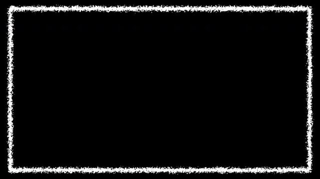 Looping square frame hand-drawn scribble animation in pen-marker doodle style. Rough sketch outline with dynamic wiggly strokes. Transparent alpha channel for overlays, motion graphics, frames