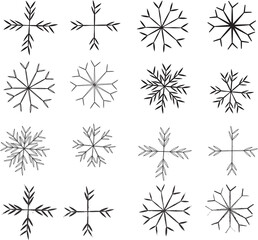 set of snowflakes
