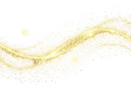 Sparkling golden glitter wave, an elegant and festive abstract texture for luxury designs isolated on transparent background