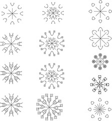 Snowflake Vector Set – Winter Holiday Design Elements