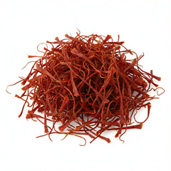 Naklejka premium angled view heap of premium saffron threads isolated on white background