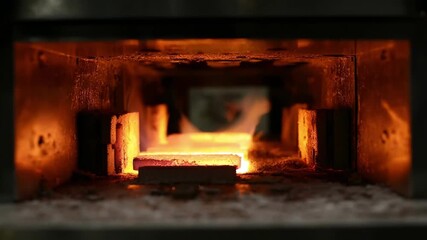 Medium shot highlighting the thermal stability of copper alloy materials subjected to hightemperature furnace conditions
