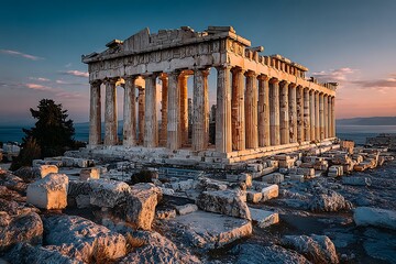 Obraz premium Ancient acropolis structure athens high resolution picture