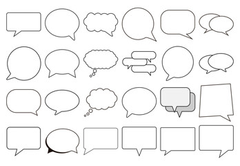 Hoja de iconos de burbujas de discurso, pensamiento y chat