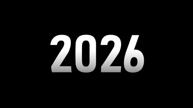 1900 to 2026 rolling countdown or counter animation Simple number counter animation from 2000 to 2026 on black background 2026 happy new year transition