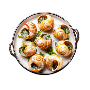 Escargots de Bourgogne in a special escargot plate
