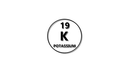 Potassium icon texture Black color 4k illustration. 19 number Potassium 4k illustration.