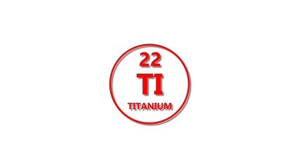 Titanium icon texture red color 4k illustration. 22 number Titanium 4k illustration. 