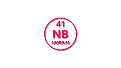Niobium icon texture magenta red color 4k illustration. 41 number Niobium 4k illustration.