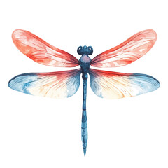 A hand-painted dragonfly painting design Hand-painted style, vectorized, vector set available in EPS, Simple Hand-painted watercolor style insect set