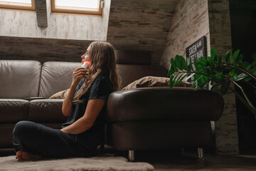 gentle daylight illuminates peaceful moment, calm atmosphere with natural light and contemplative woman