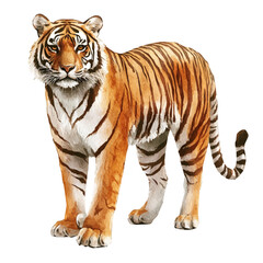 Beautiful tiger painting design set Hand-painted style, vectorized, vector set available in EPS, Simple Hand-painted watercolor style ser