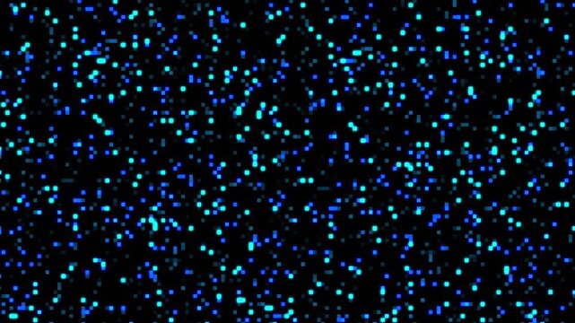 4K Glowing turquoise and blue digital code glitch with CRT compression artifacts and pixel breakdown for cyberpunk motion graphics, matrix-style UI overlays, dystopian tech loops 