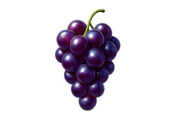 Fototapeta premium Purple grapes bunch on a transparent background