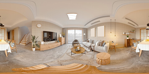 3d render modern home interior living room