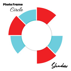 Creative circle photo frame with infographic style