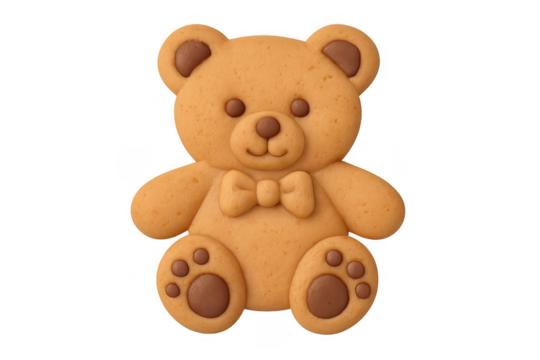 Cute teddy bear gingerbread cookie baking delight