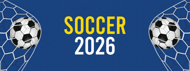 Soccer Nations League 2026 Blue Grid Banner