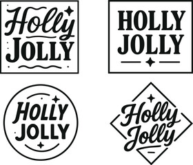 Fototapeta premium Winter holiday text linear icon set. featuring merry, cheer, joy, star, festive, and seasonal symbols