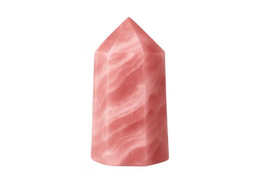 Rose quartz crystal point for healing and spiritual concepts